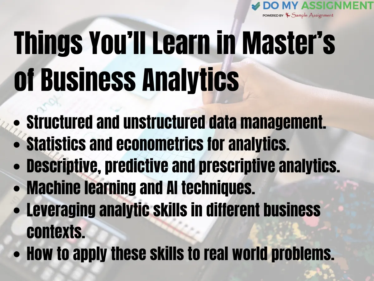 Things You will Learn in Masters of Business Analytics